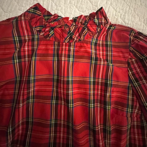 J. Crew Kids Red Plaid Blouse - Picture 3 of 4